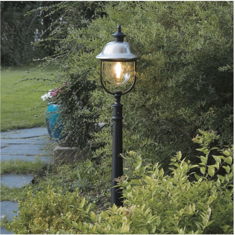 Konstsmide - Außen Standlaterne parma Wegeleuchte im Landhausstil, Schwarz-Silber, Höhe 125cm