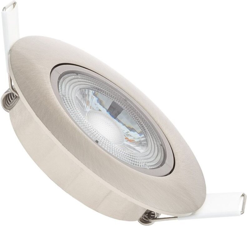 Efectoled - led Downlight Einbaustrahler 5W Schwenkbar Rund Gebürstetes Nickel Ausschnitt Ø68mm 3000K Warmweiß