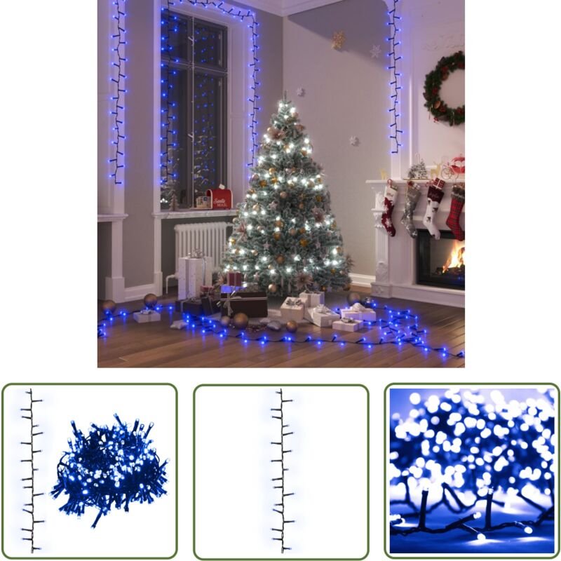 LED-Lichterkette mit 3000 LEDs Blau 65 m pvc - Weihnachtsbeleuchtung - LED-Lichtring - Blaue Beleuchtung - Outdoor-Dekor...