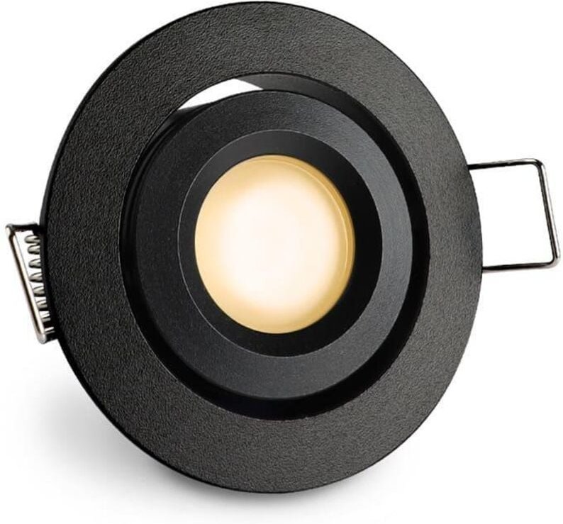Einbaustrahler Mini schwenkbar Matera 3W IP44 durchverbindbar - Lichtfarbe: 2700K - Farbe: schwarz matt