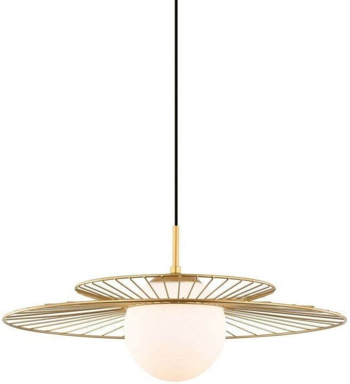 Sarah - Moderner hängender Anhänger goldenes 1 Licht mit Gold, weißer Schatten, E27 - Italux