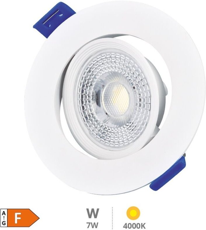 Cumbo 7W 4000K Weiß LED Einbauleuchte Rund Kippring