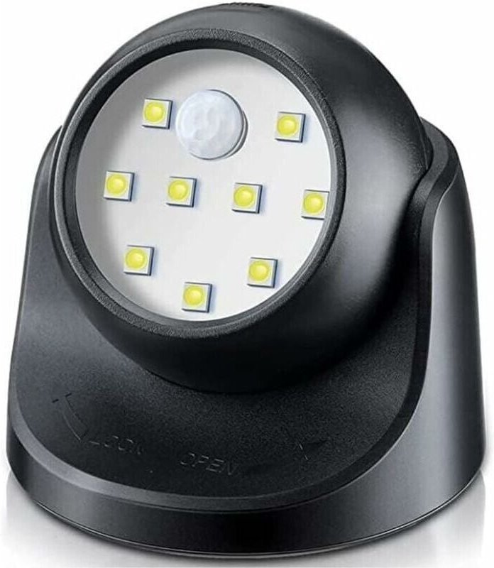 LED-Außenstrahler, Außenstrahler mit Bewegungsmelder, Kabelloser LED-Außenfluter, 150 Lumen, Abnehmbare Kugel, 360 Grad ...