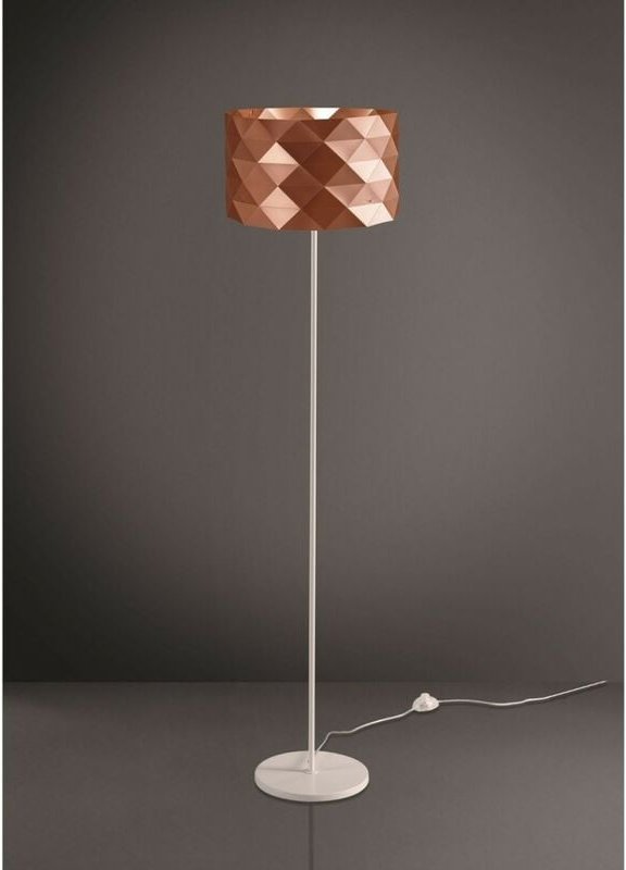 Stehlampe mit Metallsockel und Kupferstab 40 x 153 h