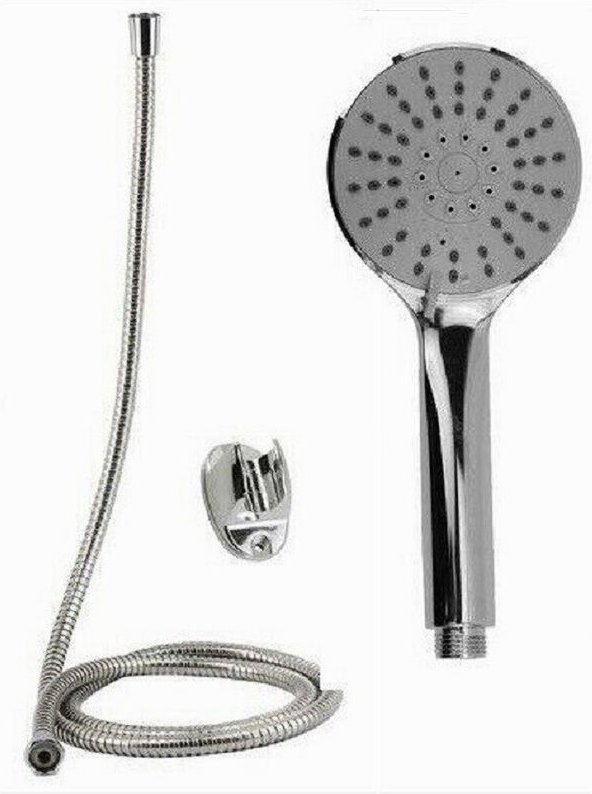 Trade Shop Traesio - Trade Shop - duschset duschkopf rund badezimmer mit 1,8 mt gurthalterung 69322 -