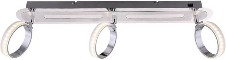 Led Spotleiste schwenkbar Deckenleuchte Chrom Modern Deckenlampe 3 Flammig, 3x led 5W 350Lm warmweiß, l 60 cm