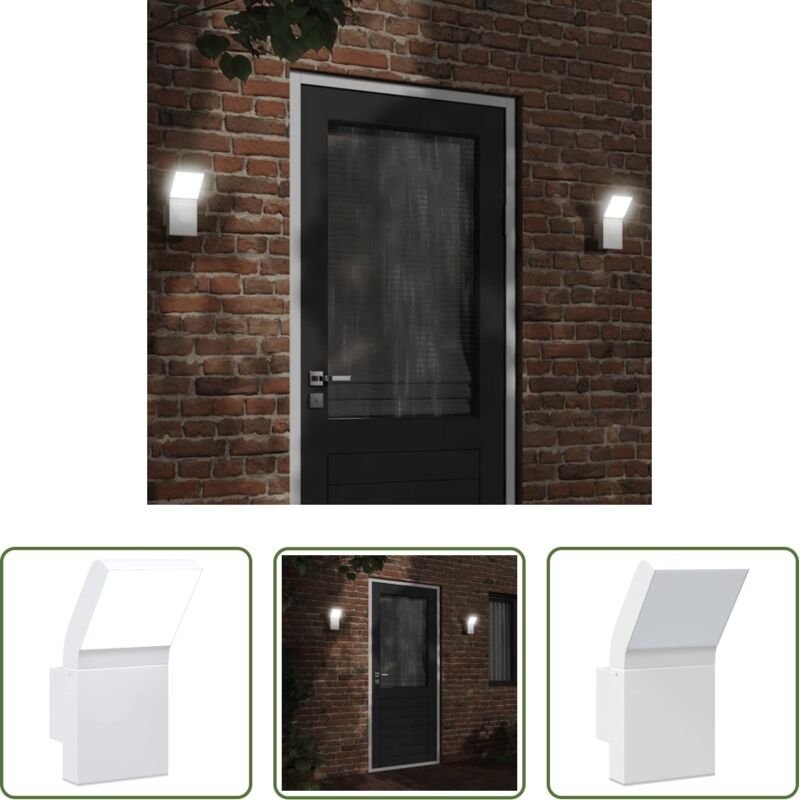 Außenbeleuchtung - LED-Außenwandleuchte Weiß Aluminiumdruckguss