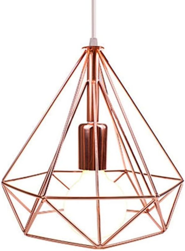 Industrielle Pendelleuchte Metall Eisen Hängende Deckenleuchte e27 Ø25CM für Wohnzimmer Esszimmer-Roségold