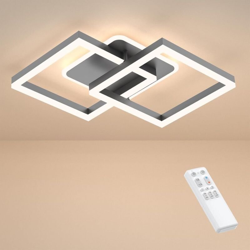 Modlicht LED Deckenlamape Wohnzimmer Modern Geometrisch, 40W Wohnzimmerlampe mit Fernbedienung Stufenlos Dimmbar 3000-65...