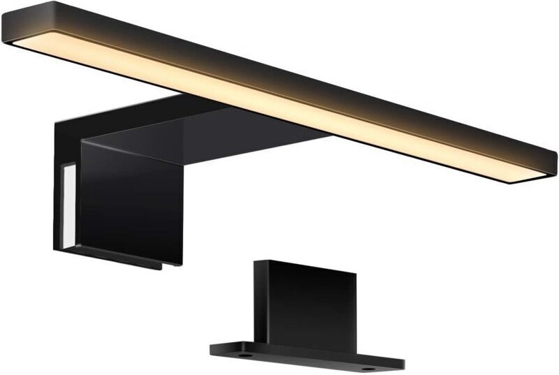 Schwarze LED-Badezimmerspiegelleuchte 5W 30CM 400LM, Spiegelwandleuchte 3000K Warmweiß, IP44 wasserdichte Badezimmerschr...