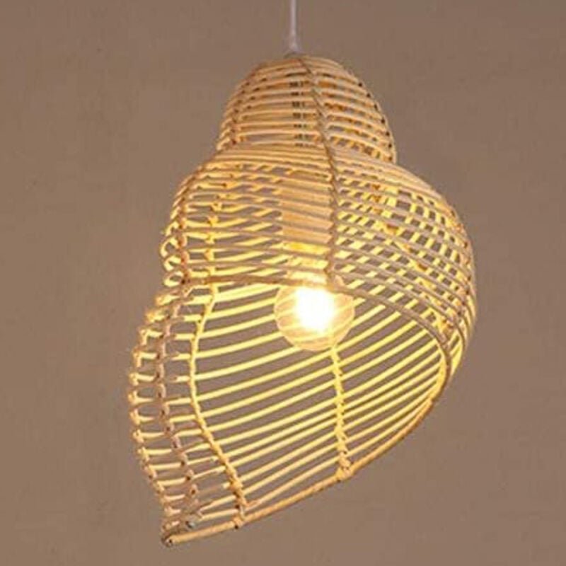 Thumbnail - Moderner Conch-Kronleuchter, handgewebte Korbleuchte, offene Decke, Rattan-Kuppel-Deckenleuchter, hängende Deckenleuchte