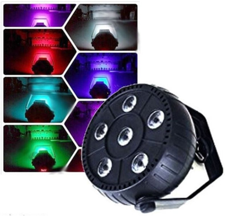 Trade Shop Traesio - Trade Shop - flaches par-licht rgb hohe helligkeit lichteffektprojektor für partys 6 led 10W -