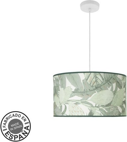 Fashion Hängeleuchte 2xe27 weiß/grünes Blatt regx40x40cm mit Diffusor