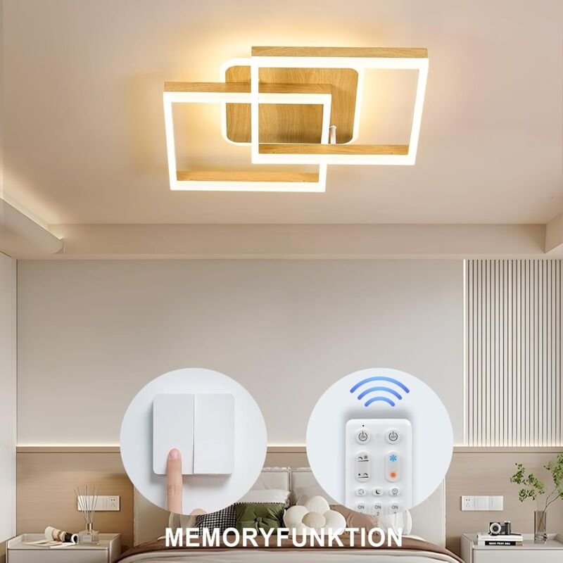 Antenlicht LED Deckenleuchten Modern 40W Wohnzimmerlampe 65cm Deckenlamape mit Fernbedienung 3000-6500K Hängelampen für ...