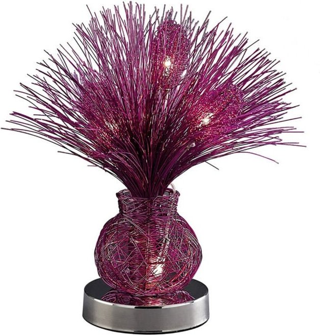 Inspired Lenore Aluminium Lenore Tischlampe, 4-flammig, G4, violett/poliertes, poliertes Chrom, nicht LED/CFL-kompatibel