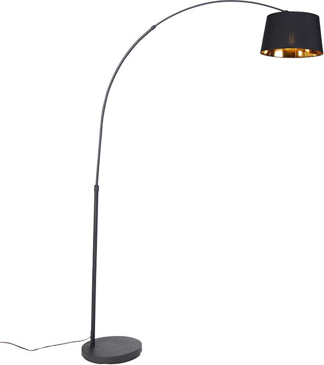Moderne Bogenlampe schwarz mit gold - Arc Basic