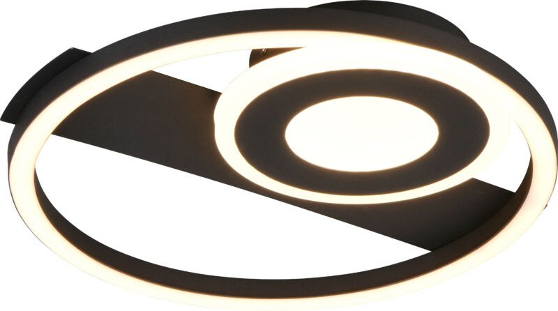 Deckenleuchte Deckenlampe Wandlampe schwarz Kreisdesign LED Wandmontage B 32 cm