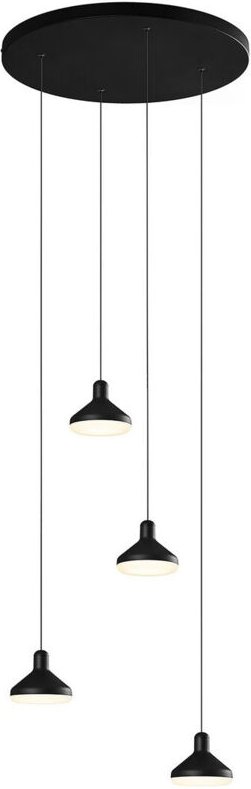 Inspired Mantra Antares Antaras 4-flammige runde Pendelleuchte, 32 W LED, 3000 K, 2360 lm, Schwarz, 3 Jahre Garantie