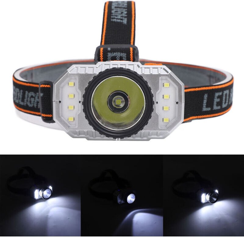 DUBUNS Mini-LED-Stirnlampe, USB-aufladbar, ultrahell, wasserdicht, Akkuanzeige, für Reparaturen und zum Lesen