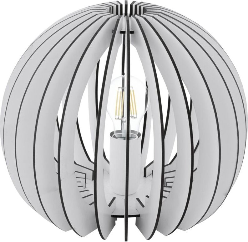 Eglo - Tischlampe Cossano, 1 flammige Tischleuchte Vintage, Nachttischlampe, Wohnzimmerlampe in Weiß, Stahl und Holz in ...