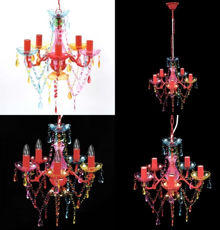 Vidaxl - Kronleuchter 5 Glühbirnen Mehrfarbig - Künstliche Kristallglas-Deckenleuchte - Kronleuchter - Home & Living - M...