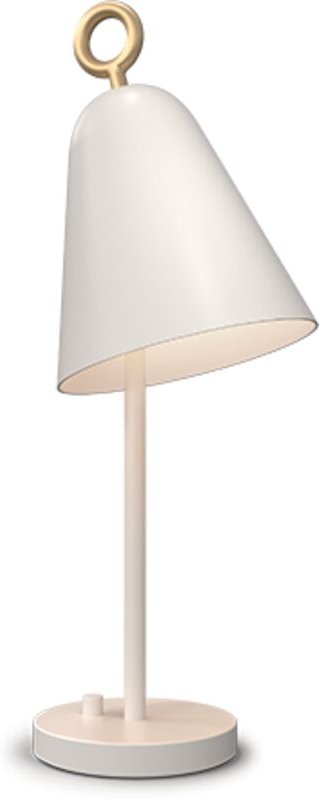 Bella Schreibtisch-Arbeitsleuchte Antikweiß, Dimmer am Lampenfuß 1x E14