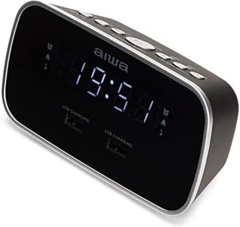 Radiowecker mit zwei alarmen und usb aufladung - schwarz
