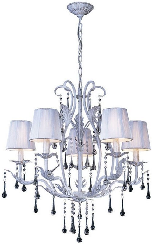 Inspired Flur Pendelleuchte, rund, 5-flammig, E14, Weißgold, Französisch