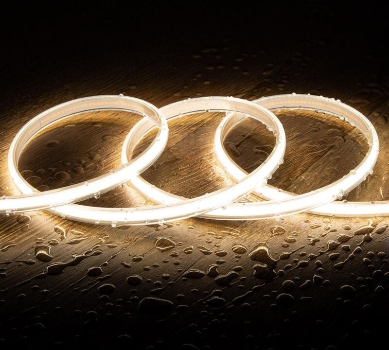 LED-Streifen Dimmbar 220V COB 320 LED/m Neutralweiß 8W/m 720lm/m Breite 12mm Schnitt 50cm IP65 CRI90 nach Maß 15 m