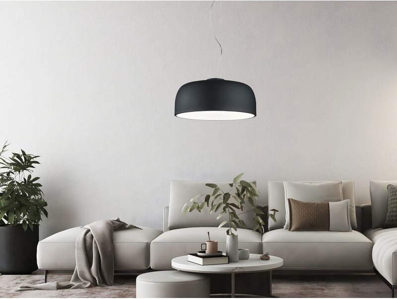 Trio Leuchten - Große led Pendelleuchte mit Lampenschirm Metall Schwarz, ø 52cm