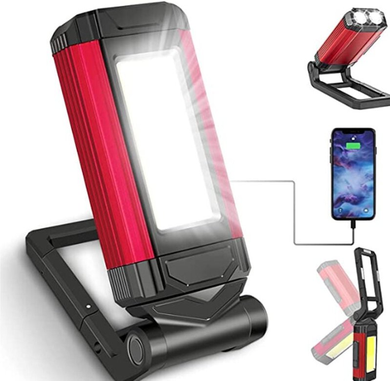 Wiederaufladbare leistungsstarke Arbeitslampe, LED-Handlampe mit Magnetbasis, Werkstattlampe mit IPX6 wasserdicht, Garag...