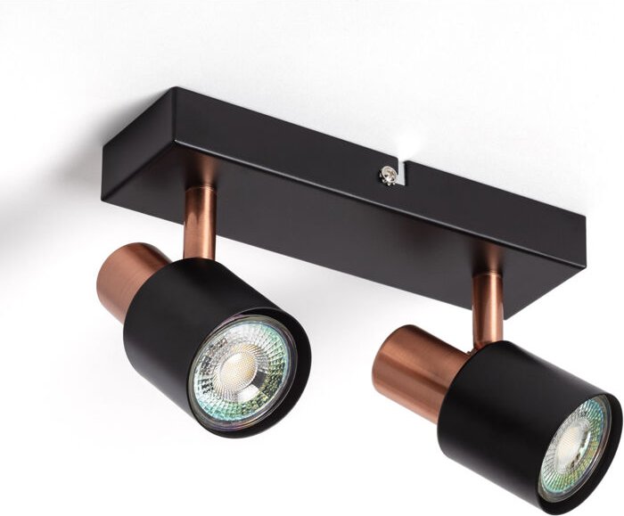 Efectoled - Deckenleuchte verstellbar Metall 2 Strahler Albus Black Rose Large Schwarz