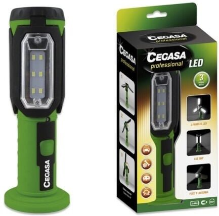 Cegasa professionelle Taschenlampe led - 3 Paneele led und Front - 3 Modi de Beleuchtung - funktioniert mit 3 AAA-Batter...