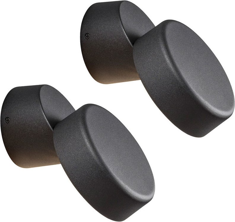 Konstsmide - 2er-Set elegante Außenwandleuchten vicenza, schwarz, 4 Watt hp-led, 230 Lumen