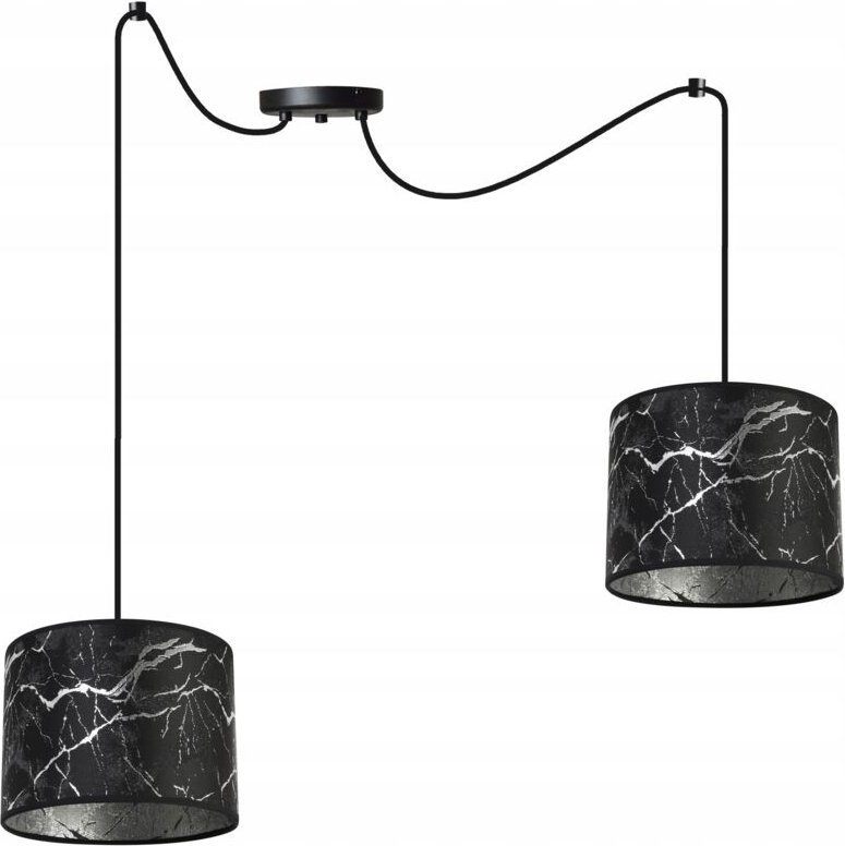 Decken-Hängelampe, Lampenschirm mit Spinnenmuster, Silber