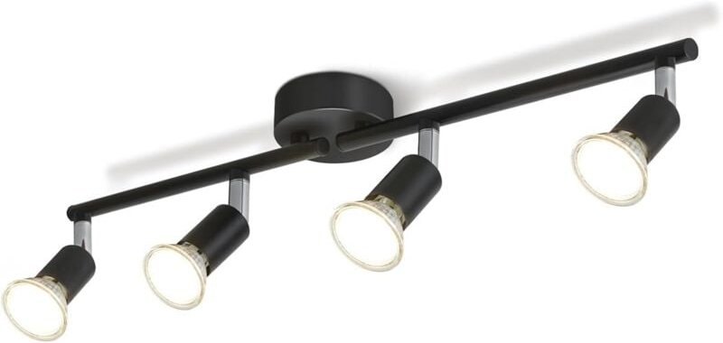 Vierflammige LED-Deckenleuchte, um 330° drehbar, ideal für Schlafzimmer, Küche oder Flur, GU10-Leuchtmittel, schwarz (Le...