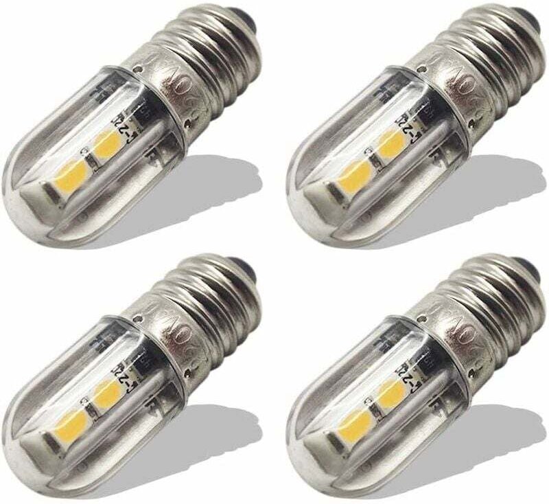 Ampoule LED E10 Économie Énergie 220V 230V AC Blanc Chaud 8mm Base Vis 4SMD Lot 4