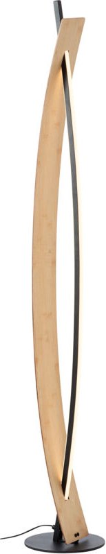 Led Stehlampe Visby led Stehleuchte, 120 cm, 2000 lm, 3000 k, Metall/Bambus, schwarz/natur - Brilliant