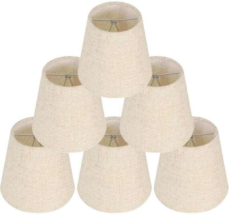 6-teiliges Lampenschirm-Set für Tischlampen, Klemmlampenschirme, Ersatz-Leinenlampenschirme, kleine Klemmlampenschirme f...