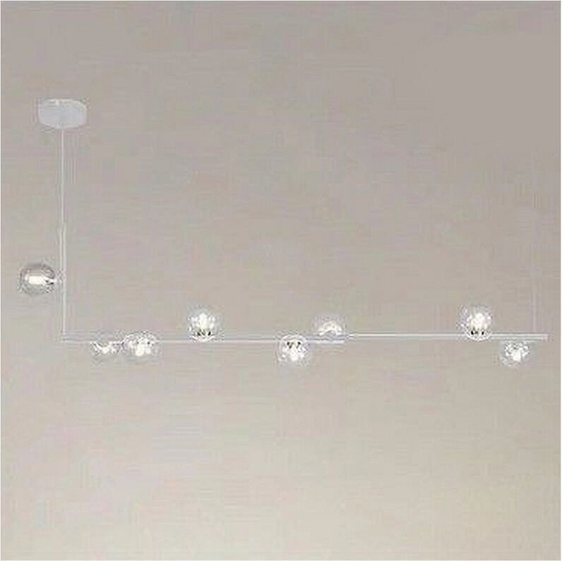 Trade Shop - 8-BALL G9 glas-deckenleuchter in weissem metall modernes design 71614 -