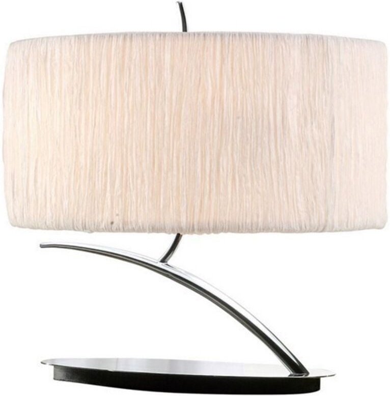 Inspired Mantra - Eve - Tischleuchte 2 Light E27 Small, poliertes Chrom mit weißem ovalen Schirm