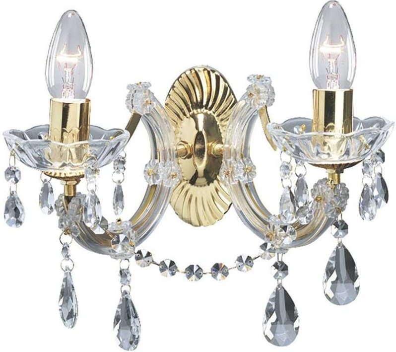 Marie Therese - Innenkerzenwand 2 hell poliertes Messing, E14 - Searchlight