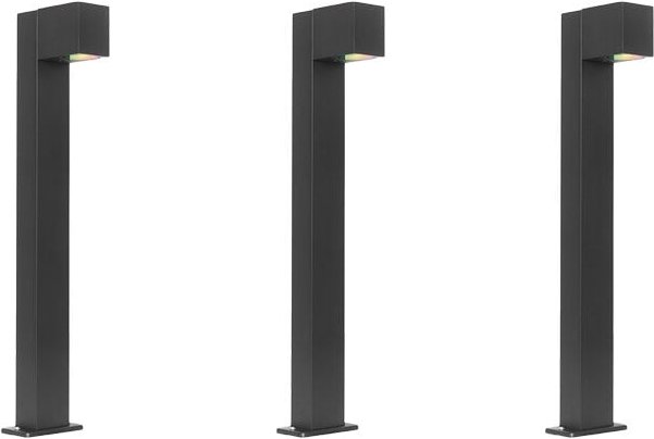 Thumbnail - Qazqa - 3er-Set smarte Außenstandleuchten schwarz 65cm IP44 - Baleno