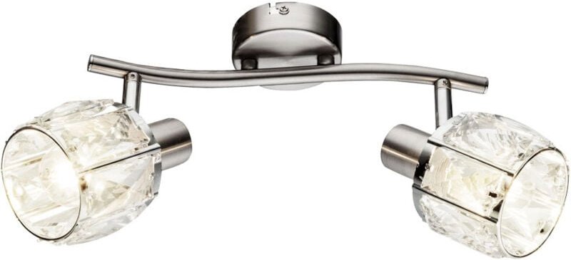 Decken Lampe Glas Kristall Leuchte Wohn Zimmer Chrom Spots verstellbar im Set inkl. led Leuchtmittel