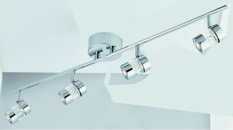 Searchlight Bubbles - LED 4 Licht verstellbare Badezimmerdecke Spotlight Bar Chrom, Bubble Effect IP44