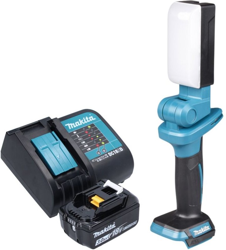 Makita DML 816 SF1X Akku Arbeitsleuchte 18 V 500 lm LED + 1x Akku 3,0 Ah + Ladegerät