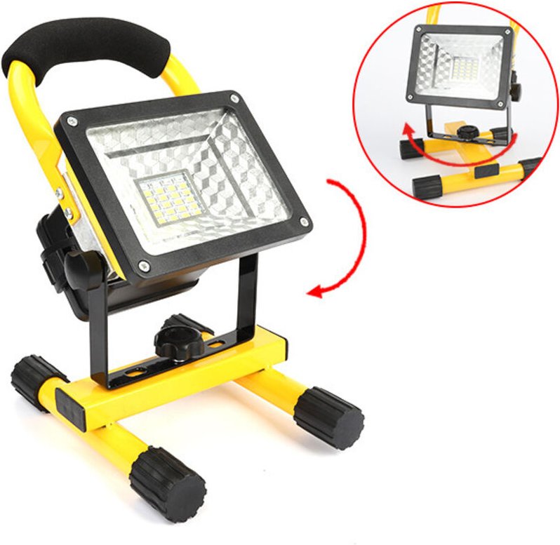 Baustellenscheinwerfer, 30-W-LED-Arbeitsleuchte, 1000 lm, wiederaufladbarer LED-Fluter, 6000 K Kaltweiß, Schutzart IP65,...