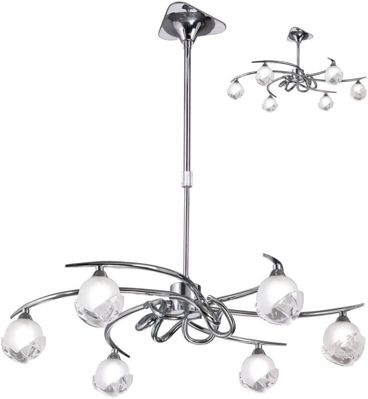 Inspired Mantra - Fragma - Teleskop Semi Flush Cabrio 6 Light G9, Chrom poliert
