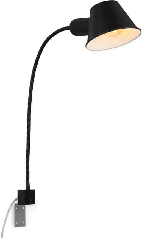Bettleuchte Leselampe Wandlampe flexibel 1xE27 10W schwarz Kippschalter Briloner