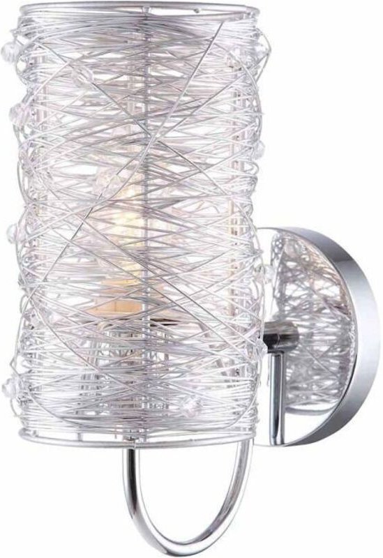 Linton - Moderne Wandleuchte Silber 1 Leuchte mit Metalllegierungsschirm, E14 - Italux